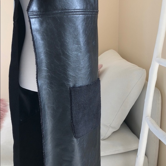 BCBG long faux leather double sided vest - Picture 6 of 8
